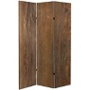 6" Double Sided Wood Grain Canvas Room Divider Brown - Oriental Furniture: Spruce Wood Frame, No Assembly Required - 3 of 4