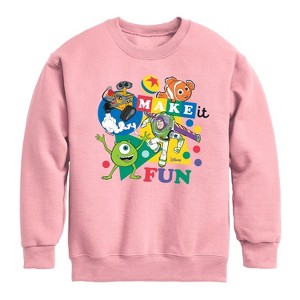 Boys' - Disney - Make It Fun Graphic Long Sleeve Fleece Sweatshirt - 1 of 4
