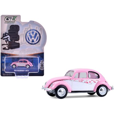 1950 Volkswagen Beetle "Botanical Beetle" Pink & White with Graphics "Club Vee-Dub" Series 1/64 Diecast Model Cars by Greenlight