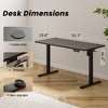 GlasFlength Desk, Standing Desk with Splicing Board, Adjustable Height for Study Room, Game Room, Office, Black, 140"*60"*119" - 2 of 4