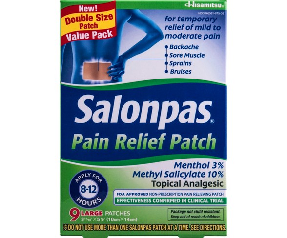 Salonpas Double Size Value Pack Pain  Patch - 9ct