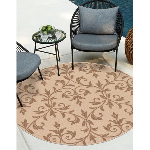 Unique Loom    Outdoor Botanical Victorian Area Rug - 1 of 4