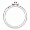 Black Bow Jewelry Sterling Silver Stackable Created Pink Sapphire 6mm Heart Ring - image 2 of 4