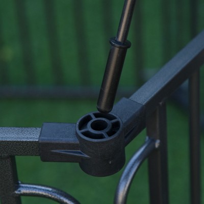 PawHut Heavy-Duty Metal Outdoor Pet Kennel with Striped Roof