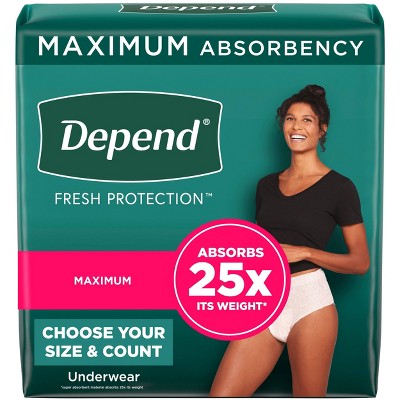 Depend Fresh Protection Adult Incontinence & Postpartum Underwear for Women - Maximum Absorbency - Blush