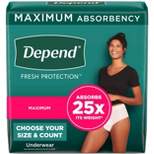 Depend Fresh Protection Adult Incontinence Underwear for Women - Maximum Absorbency - Blush