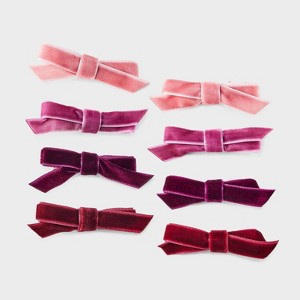 Velvet Bow Hair Clip Set 8pc - A New Day™ - 1 of 4