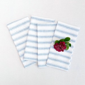 Solino Home Striped Linen Dinner Napkins | Capri Ticking Stripe - 1 of 4