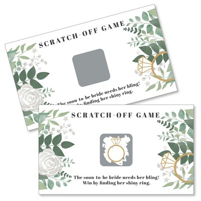 Big Dot of Happiness Boho Botanical Bride - Greenery Bridal Shower and Wedding Party Game Scratch Off Cards - 22 Count