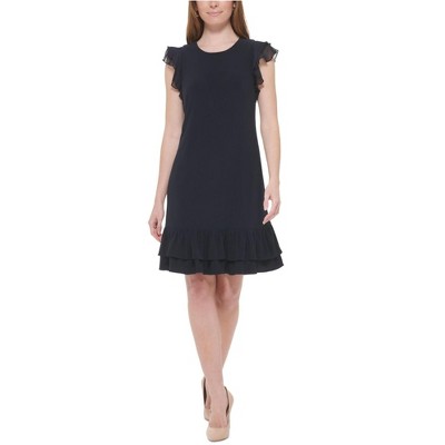 Tommy Hilfiger Womens Ruffled Shift Dress