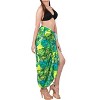 HAPPY BAY Women's Vacation Swimsuit Holiday Swimwear Bathing Suit Sarong Wraps Pareo Bathingsuit One Size Leafs Green - 4 of 4