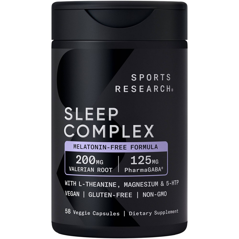Sports Research Sleep Complex- Veggie Capsules - 58ct: Vegan, Gluten-Free, Non-GMO