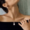 EVERLY JEWELRY |Sterling Silver 9-9.5 MM Cultured Freshwater Pearl and 1/10 CT TW Diamond Twist Leverback Earrings and Pendant with Chain - 3 of 4