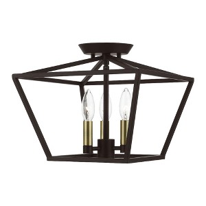 Livex Lighting Devone 3 - Light Semi-Flush Mount in  Bronze/Antique Brass - 1 of 4