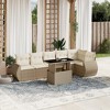 vidaXL 7 Piece Patio Sofa Set with Cushions Beige and Cream Poly Rattan - 2 of 4