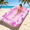 Jasonwell 85" x 57" Inflatable Tanning Pool Lounger Float with Pillow, 4-in-1 Sunbathing Bed, XL-Hot Pink, Perfect for Adults & Pool Parties - 2 of 4