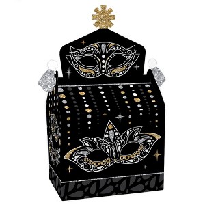 Big Dot of Happiness Masquerade - Treat Box Party Favors - Carnival Mask Party Goodie Gable Boxes - Set of 12 - 1 of 4