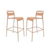 KTMBDW 40'' Patio Bar Stools Set of 2, Bar Bartools with Backrest, Indoor/Outdoor Kitchen Dining Chair, High Patio Furniture - 2 of 4