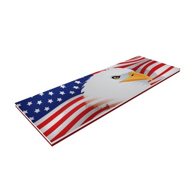 Floatation iQ Personal Floating Oasis Water Lake Swimming Pool Foam Lounger Mat Pad Raft, U.S Flag American Eagle