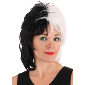 HalloweenCostumes.com   Women  Disney's 101 Dalmatians Authentic Cruella De Vil Wig, Black/White - 1 of 4