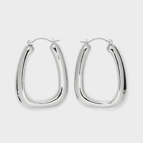 Silver hoop earrings target deals