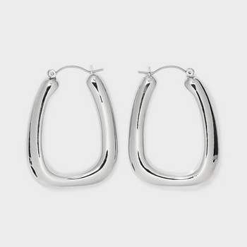 Square Puffy Hoop Earrings - Universal Thread™ Silver