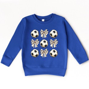 The Juniper Shop Soccer Ball Bows Stacked Toddler Sweatshirt - 1 of 4