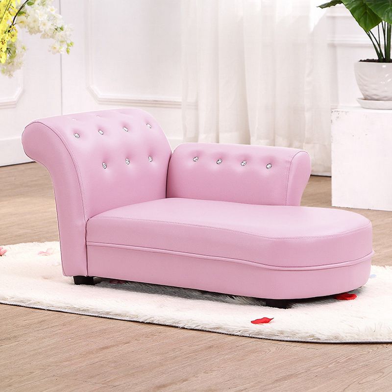 Tangkula Kids Sofa Relax Couch Chaise Lounge Armrest Chair Bedroom Living Room Pink, 3 of 11