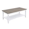 Galano Marcello 39.4 in. White and Oak Rectangular Solid Wood Top Coffee Table - image 3 of 4