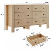 Fluted 6 Drawer Dresser with Faux Marble Top, Modern Chest of Drawers for Bedroom, Entryway - 3 of 4