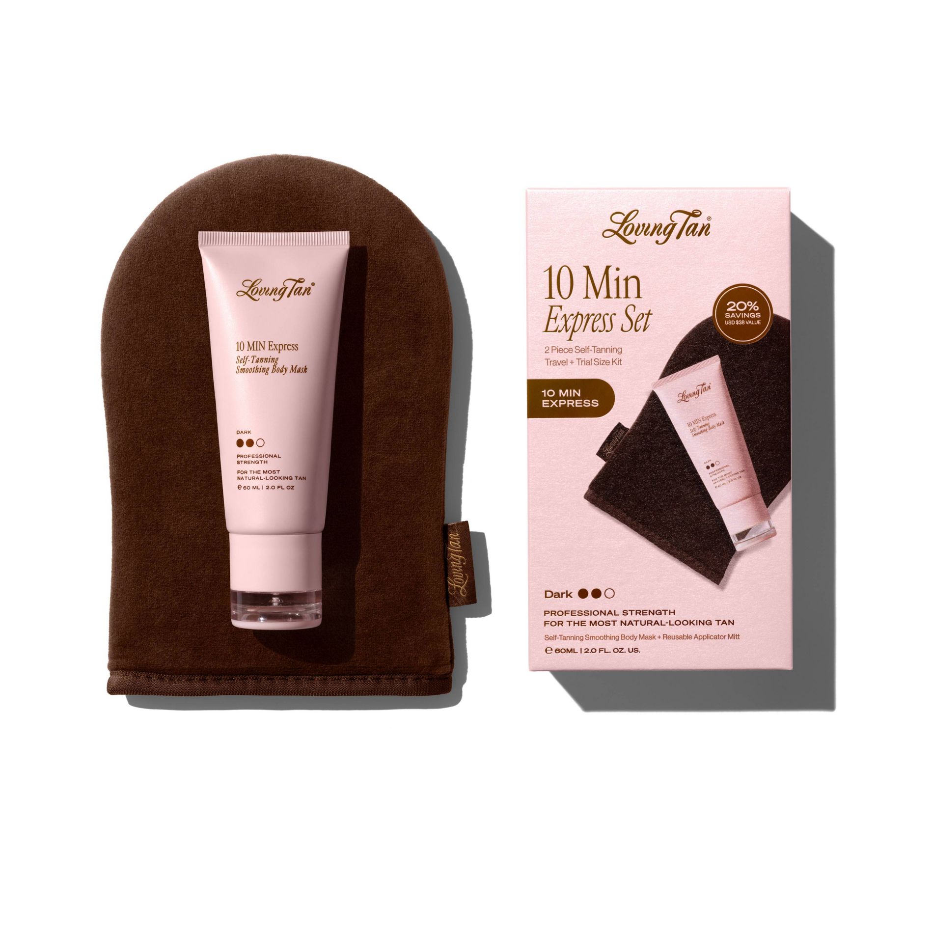 Loving Tan 10 Minute Express Self-Tanning Smoothing Body Mask Kit - 2pc - Beauty Studio