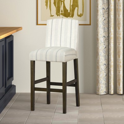 Calypso Blue Stripe 44" Classic Parsons High Back Barstool
