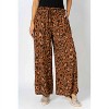 Women's Cheetah Print Wide Leg Pants - Look Mode USA OS - 2 of 4