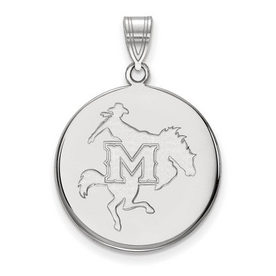 Black Bow Jewelry 14k White Gold McNeese State Cowboys NCAA Large Pendant