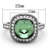Slickblue Square Design Stainless Steel Ring with 10mm Emerald Synthetic Crystal, Polished Finish, size 5-10 - 2 of 4