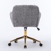 Anybear Adjustable Swivel Office Chair, Artificial Rabbit Hair Home Office Chair With Golden Metal Base - 3 of 4