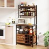 Tangkula 67" Bakers Rack w/ Power Outlet Coffee Bar Cabinet w/ S-Shaped Hooks - 2 of 4