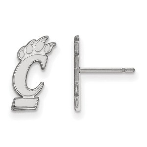 Black Bow Jewelry 14k White Gold Cincinnati Bearcats NCAA Post Earrings - 1 of 3