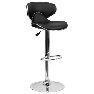 Vinyl Counter Height Barstool Black - Riverstone Furniture