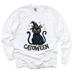 Simply Sage Market Catoween Cat Garment Dyed Long Sleeve - 1 of 4