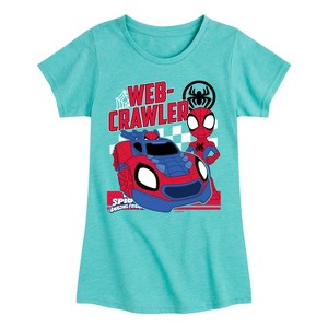 Girls' - Marvel - Spider-Man And His Amazing Friends Web Crawler Fitted Short Sleeve Graphic T-Shirt - 1 of 4