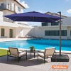 Pellebant 9x11FT Cantilever Umbrella Outdoor 360 Degree Rotation Offset Umbrella 6 Heights Adjustable with Base Black - 2 of 4