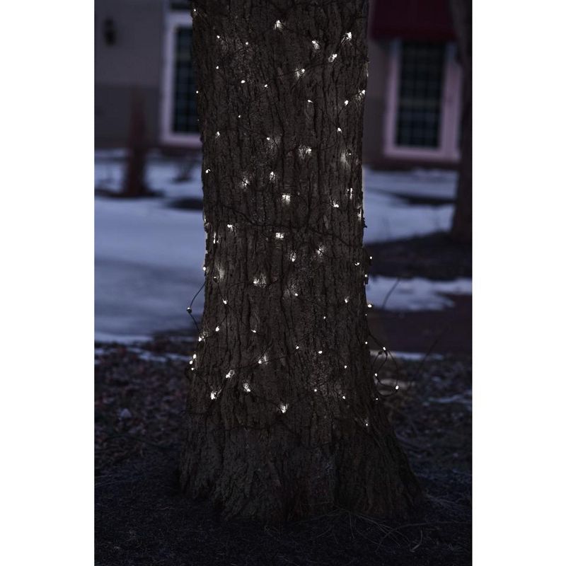 Northlight 150ct LED Tree Trunk Wrap Christmas Net Lights Pure White - 16' Brown Wire, 2 of 4