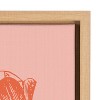 Kate and Laurel Sylvie Tulip in Pink and Orange Framed Canvas by Apricot and Birch, 18x24, Natural - 3 of 4