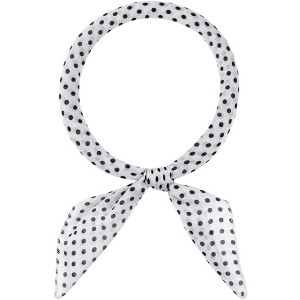 INSPIRE CHIC Women Polka Dots Cotton Linen Retro Solid Color Plain Square Neck Scarves 1Pc - 1 of 4
