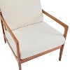 Gulches Modern Accent Chair Polyester Solid Wood Frame Beige 25.80x36.60x41.30 inches for Living Room Bedroom Study Reading Nook - 3 of 4