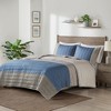 3Pcs Light Weight Antimocribial Quilt Set, Contemporary Style Color Block Design Thin Bed Pad for Hot Season - 4 of 4