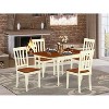 5-Piece Rectangular Buttermilk and Cherry Solid Wood Top-Dining Room Set -Seats 4 - 2 of 4