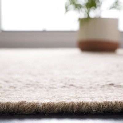 Ivory and Beige Hand-Knotted Wool Area Rug, 3' x 5'