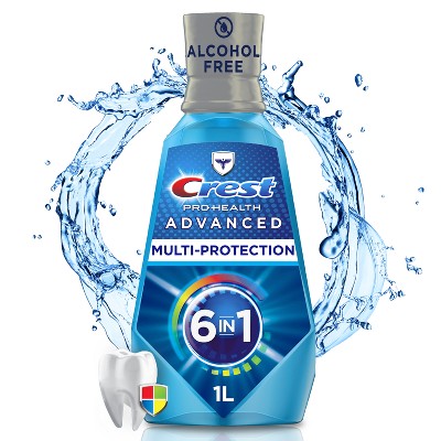 Crest Pro-Health Advanced Multi-Protection Alcohol Free Mouthwash - Fresh Mint - 1L